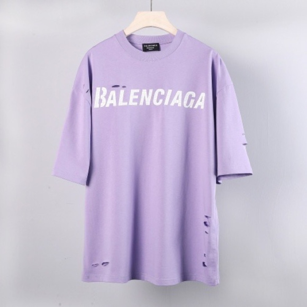 Balenciaga light purple distressed t-shirt 2021